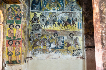 Fresco paintings in Abreha We Atsbeha church, Tigray Region, Ethiopia