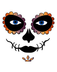 La Catrina for santa muerte ,Mexican death mask  - day of the dead holiday, feast. And for halloween.