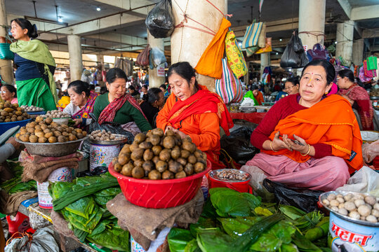 Women vendors selling vegetables, Ima Keithel women's market, Imphal, Manipur, India