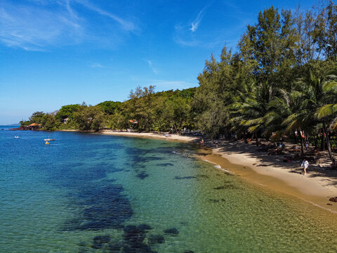 Aerial of Ong Lang beach, island of Phu Quoc, Vietnam