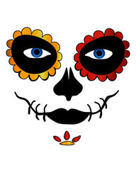 La Catrina for santa muerte ,Mexican death mask  - day of the dead holiday, feast. And for halloween.