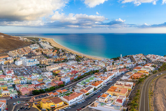 Morro Jable and Playa del Matorral, Fuerteventura, Canary Islands, Spain, Atlantic