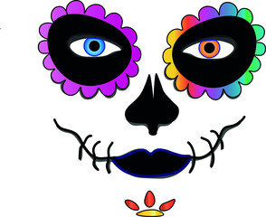 La Catrina for santa muerte ,Mexican death mask  - day of the dead holiday, feast. And for halloween.