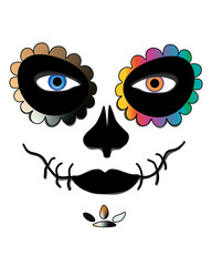 La Catrina for santa muerte ,Mexican death mask  - day of the dead holiday, feast. And for halloween.