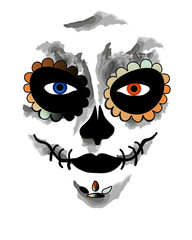 La Catrina for santa muerte ,Mexican death mask  - day of the dead holiday, feast. And for halloween.