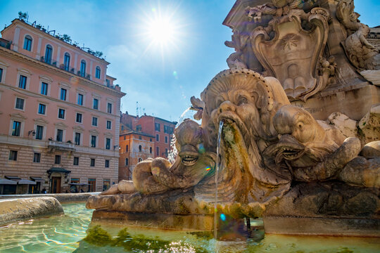 Piazza della Rotunda, Fontana del Pantheon, Pigna, Rome, Lazio