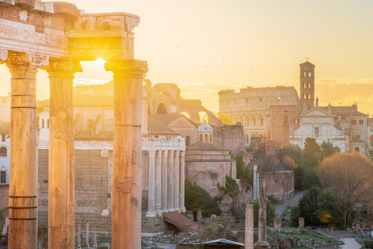 Forum at sunrise, Rome, Lazio