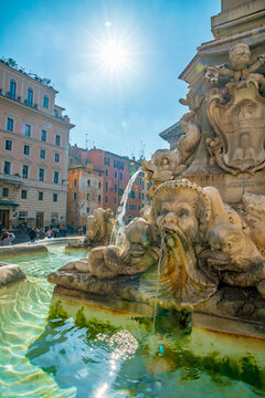 Piazza della Rotunda, Fontana del Pantheon, Pigna, Rome, Lazio