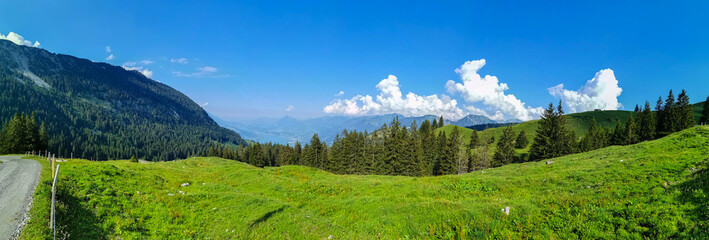 View on the Alps in Sarnen in Switzerland. Swiss Alps