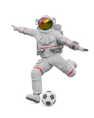 astronaut is kicking the ball © DM7