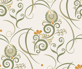 Vector ornamental hand drawing decorative background. Ethnic seamless pattern ornament. Vector pattern.
