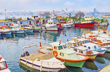 The scenic harbor in Uskudar disctrict of Istanbul, Turkey