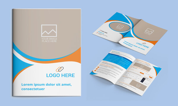 Corporate bifold brochure template for your business.	
