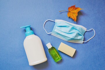 Precautions to protect against coronavirus. Hand hygiene and face covering during second wave...