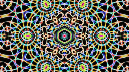 Abstract kaleidoscope mandala background.