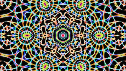 Abstract kaleidoscope mandala background.