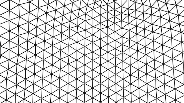 black 3D mesh abstractly moves on a white background. looped animation. 3d render