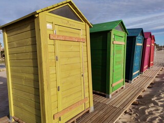 Colorful cottages on the beach