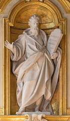 BOLOGNA, ITALY - JANUARY 30, 2020: The statue of prophet Isaiah in baroque church Chiesa Corpus Christi.