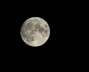 Full moon clear view on cloudless night
