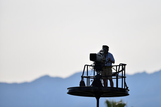 Camera man filming from a crane