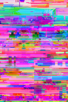 Vibrant, digital pixel glitch background/texture/mosaic/collage