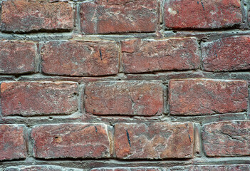Fototapeta premium the texture of the old wall from red bricks as background