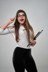 Naklejka premium Businesswoman getting an idea