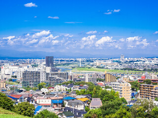 Fototapeta premium 青空が広がる郊外の住宅地 東京