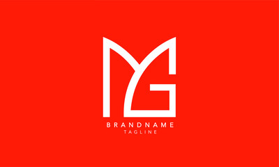Alphabet letters Initials Monogram logo MG, GM, M and G - obrazy, fototapety, plakaty