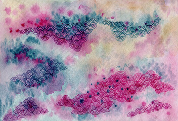 Bright abstract art with waves