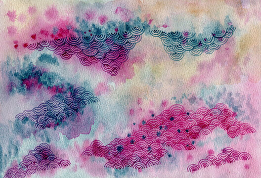 Bright abstract art with waves