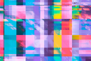 Vibrant, digital pixel glitch background/texture/mosaic/collage cyan