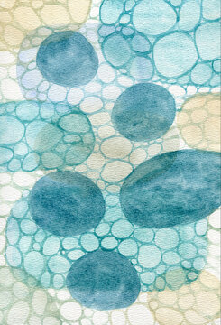 Blue watercolor bubbles