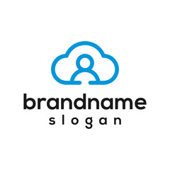 Cloud personal logo design vector