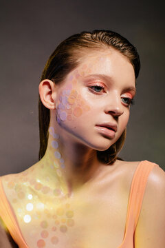 Mermaid make up studio portrait