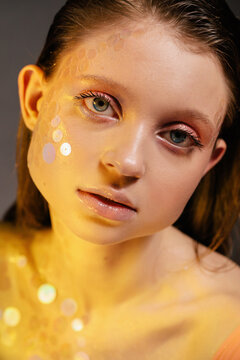 Charming young model with fantasy make up