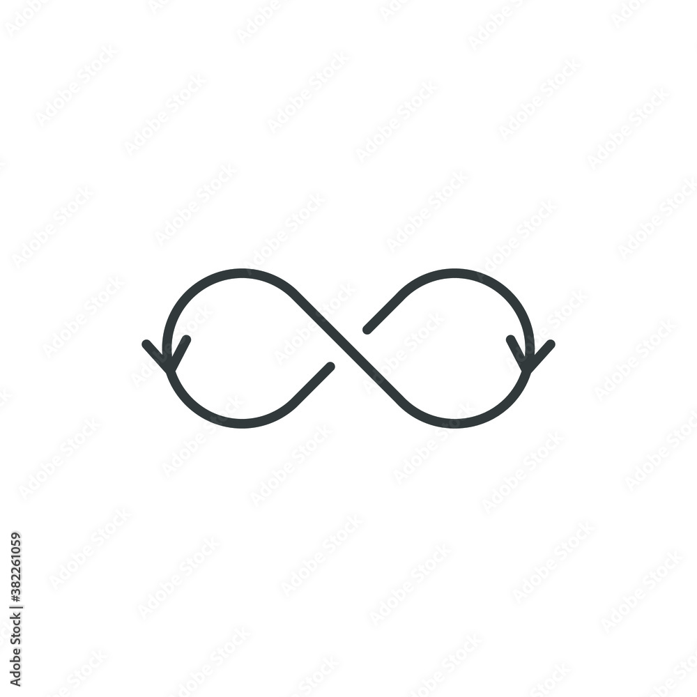 Poster double reverse arrow, replace icon, exchange linear sign on white background - editable vector illus