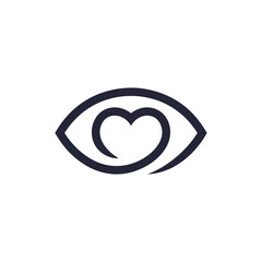 Eye love logo design vector