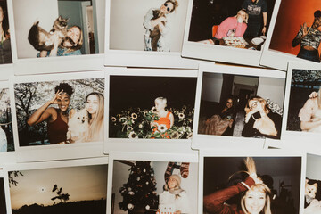 Polaroids images of friends in happier times
