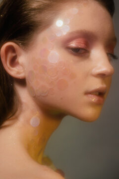 Soft focus profile portrait of mermaid