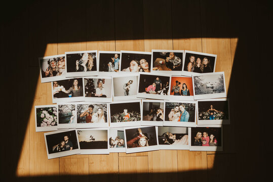 Polaroids images of friends in happier times