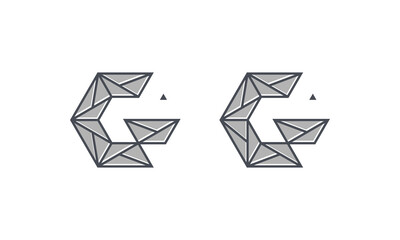 Letter G geometry logo design vector