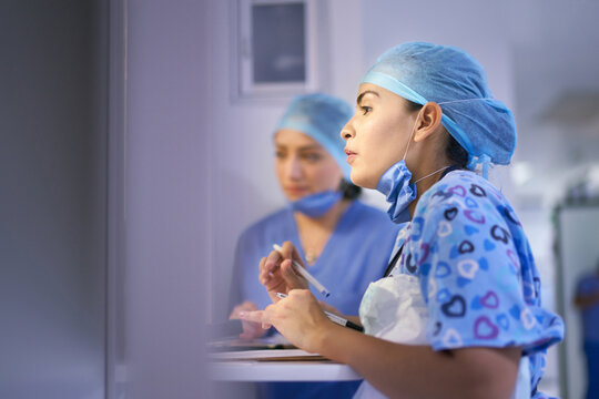 Nurses taking orders at an in-house hospital pharmacy