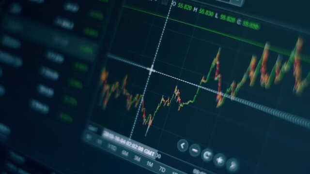 Graph of crypto currency online. Quotes of eth and btc at stock exchange. Stock exchange market chart of ethereum. View at the app on the screen of the laptop or pc