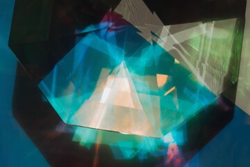 Crop crystal in colorful light