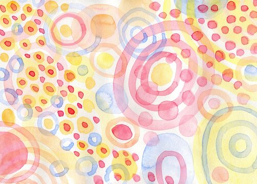 Yellow pink and blue abstract artwork