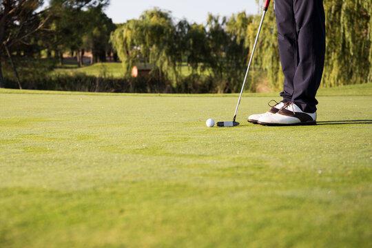 Man preparing to hit ball