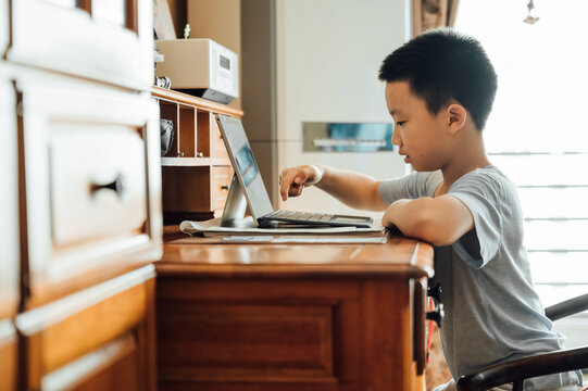 Child studying at home