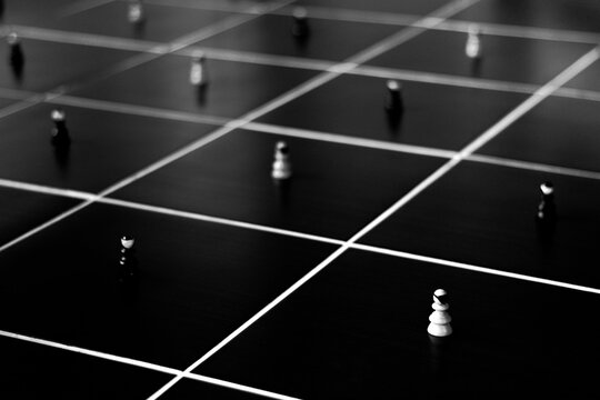 Social distancing concept chess